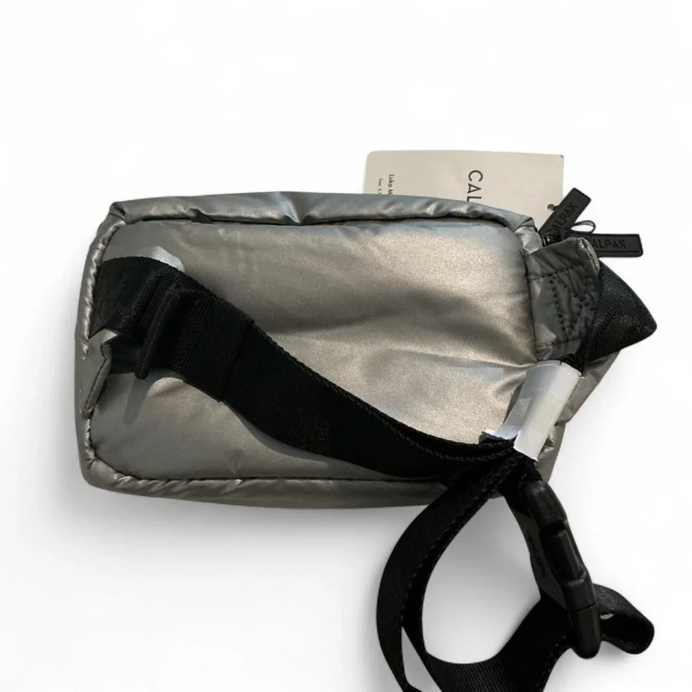 CALPAK Luka‎ Mini Belt Bag Unisex Mini Gunmetal NEW Metallic Quilted Fanny Pack